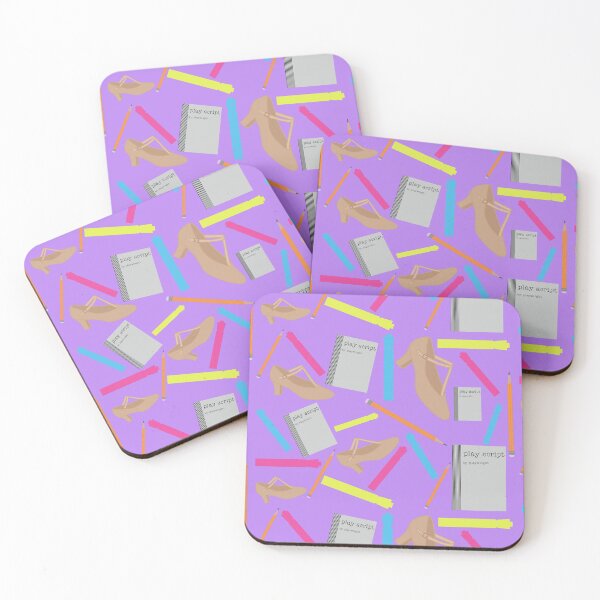 Item preview, theatre rehearsal essentials polka dark light purple background designed and sold by Ella's  Doodles And Designs.