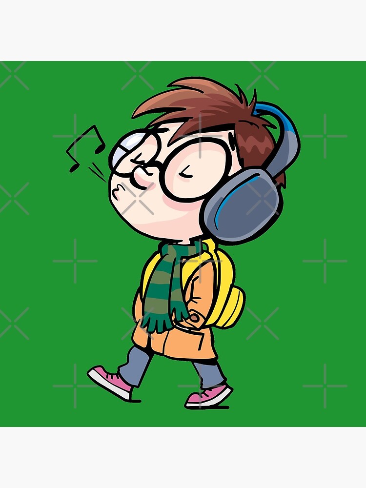boy goes to school with headphones by duxpavlic