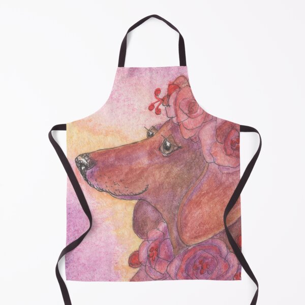Item preview, Dachshund dog & roses, sausage dog in pink designed and sold by SusanAlisonArt.