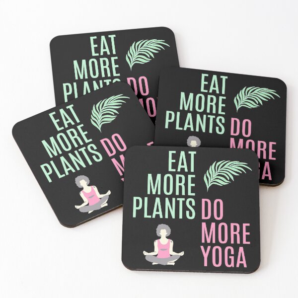 Item preview, Eat More Plants, Do More Yoga (Black) designed and sold by Ogrelink.