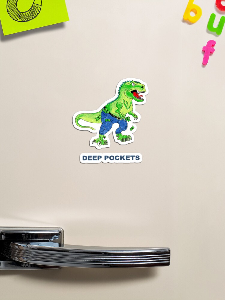 Short Arms And Deep Pockets Fun TRex Illustration  Sticker for