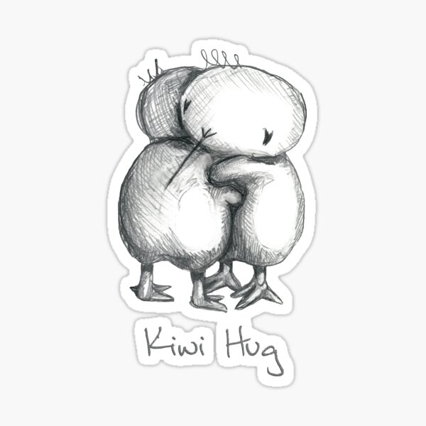 Kiwi hug Sticker