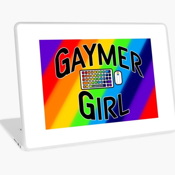 Rainbow Gaymer Girl Keyboard Righty Mouse Logo Laptop Skin