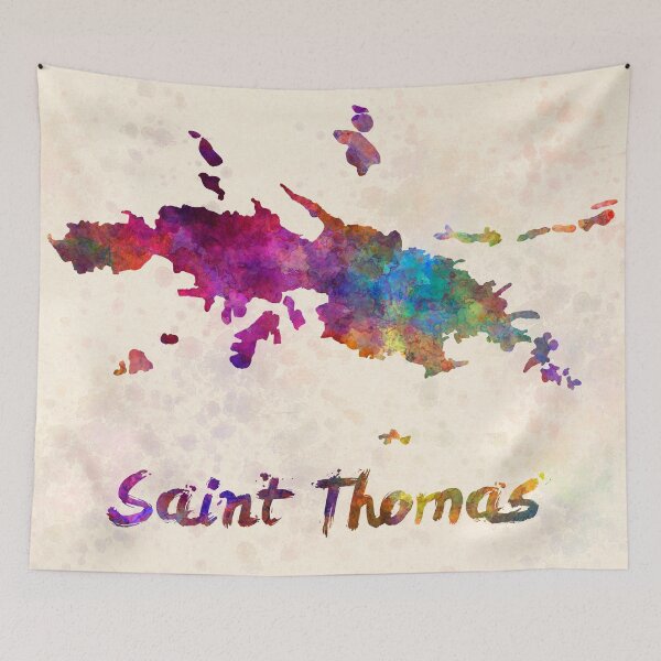 Aperçu de l'œuvre Carte aquarelle de Saint Thomas créée et vendue par paulrommer.