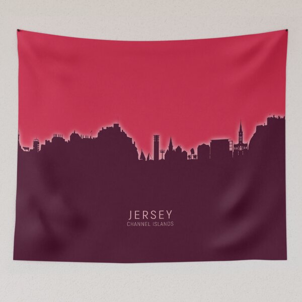 Item preview, Jersey Channel Islands Skyline designed and sold by ArtPrints.