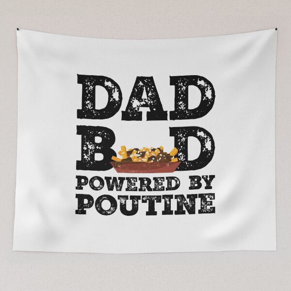 Item preview, Dad Bod Powered By Poutine Father Figure Gifts Idea with Funny Graphic for Food Lovers designed and sold by Orange Pieces.