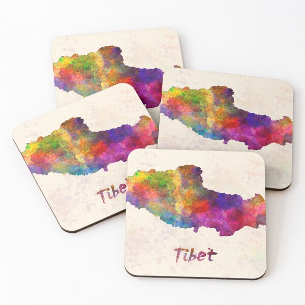 Item preview, Tíbet watercolor map designed and sold by paulrommer.
