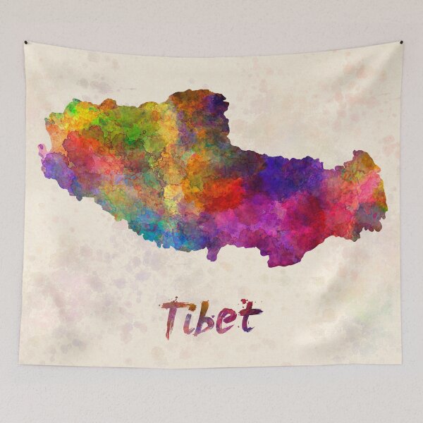 Item preview, Tíbet watercolor map designed and sold by paulrommer.
