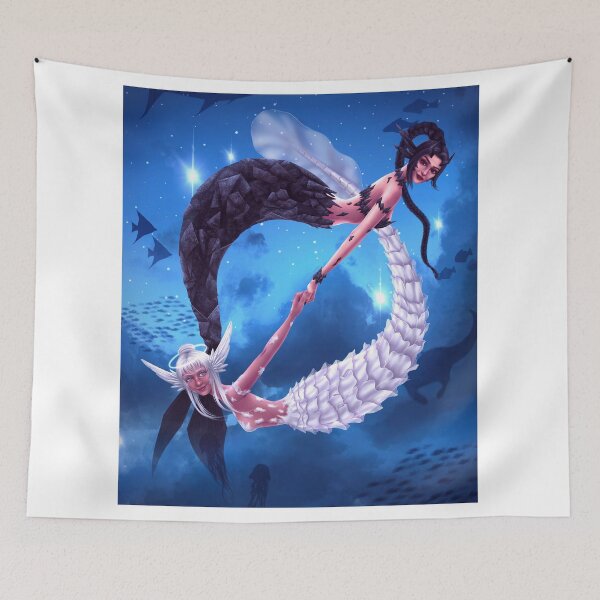 Item preview, Angel and Demon Mermaids designed and sold by LBC Illustrations.