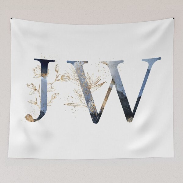 Item preview, Floral Initials JW, Monogram designed and sold by PinkLotusArt.