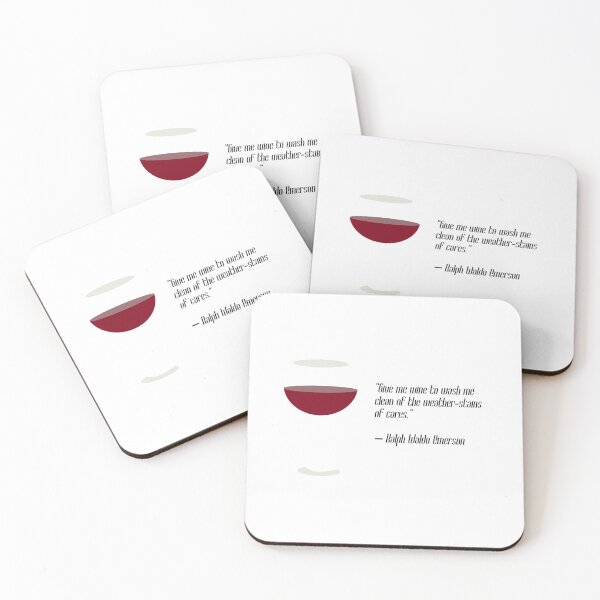 Item preview, "Give me wine to wash me clean of the weather-stains of cares." - Ralph Waldo Emerson designed and sold by flying-flamingo.