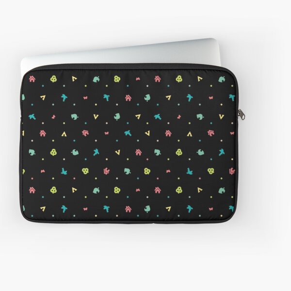 Motif Animal Crossing Sur Fond Noir Housse d'ordinateur