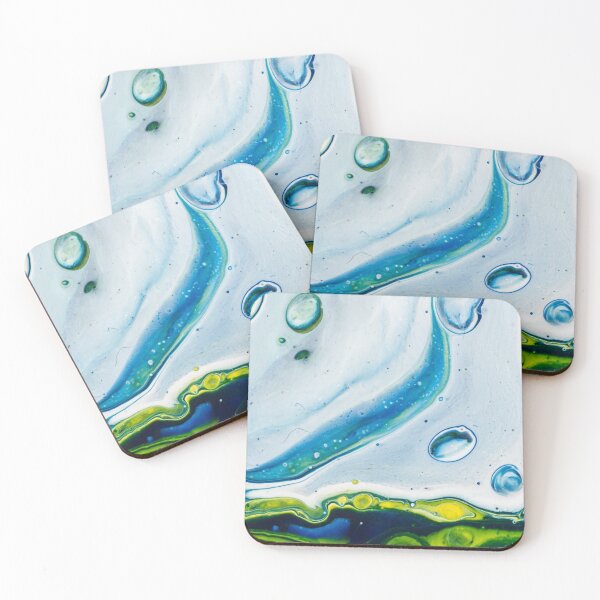 Item preview, Abstract oil drop blue pastel Abstract art- Nature's colors- bestseller designed and sold by August-E.