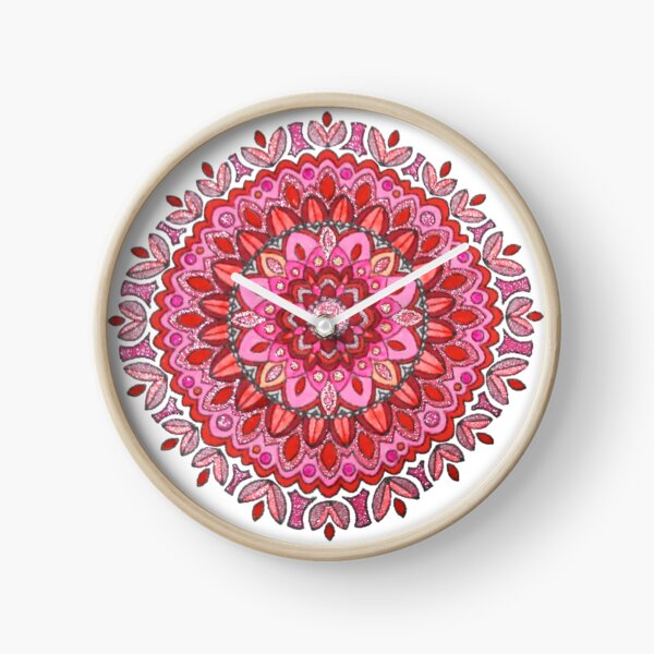 Pink Mandala Clock