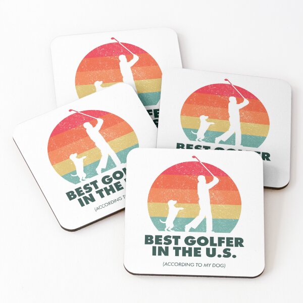 Item preview, USA AMERICAN BEST GOLFER DOG OWNER RETRO SUNSET GIFT designed and sold by pierrelaidesign.