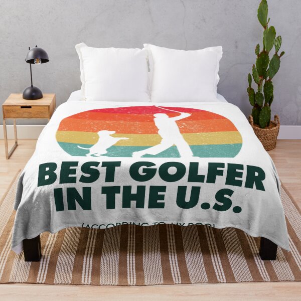 Item preview, USA AMERICAN BEST GOLFER DOG OWNER RETRO SUNSET GIFT designed and sold by pierrelaidesign.