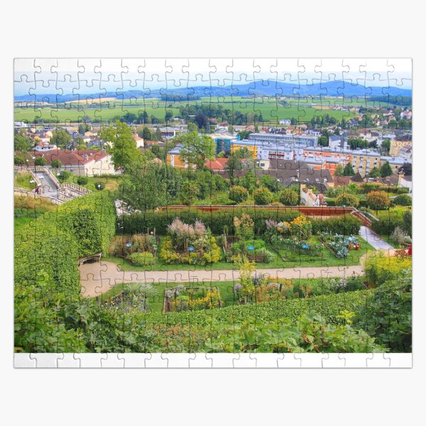 Melk Abbey garden and town, Austria Jigsaw Puzzle