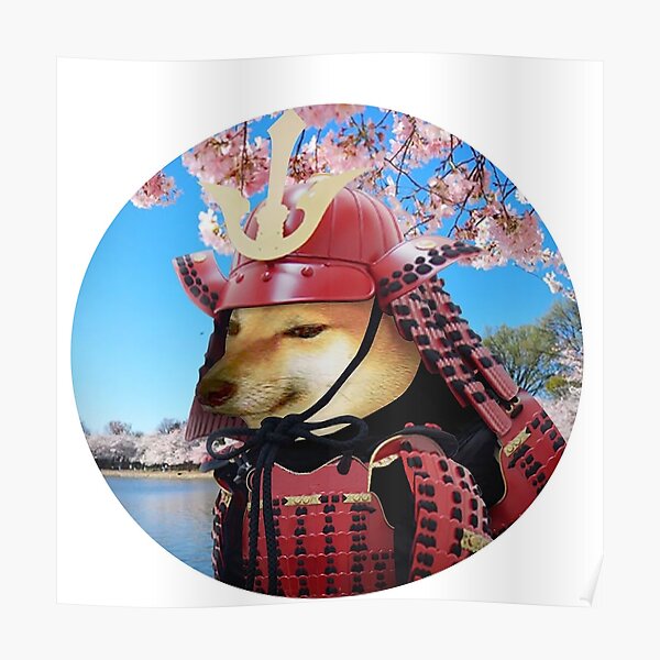 "Samurai Cheems" Poster by Mememagicman | Redbubble