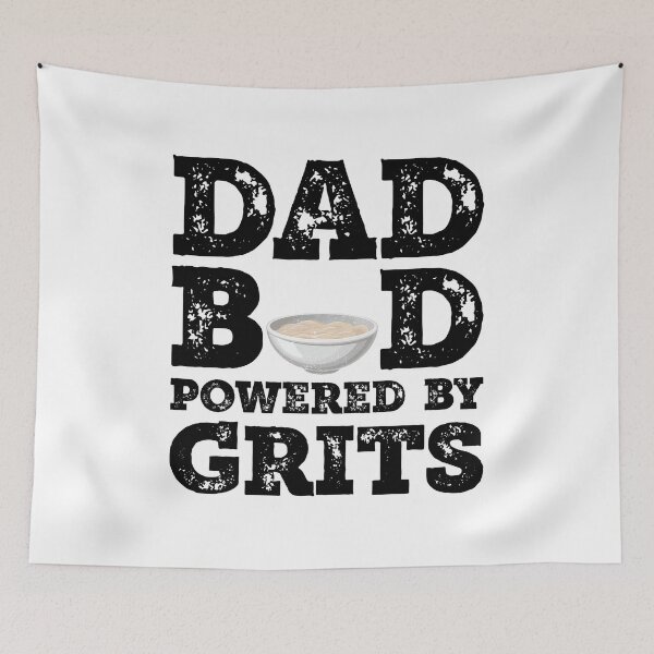 Item preview, Dad Bod Powered By Grits Father Figure Gifts Idea with Funny Graphic for Food Lovers designed and sold by Orange Pieces.
