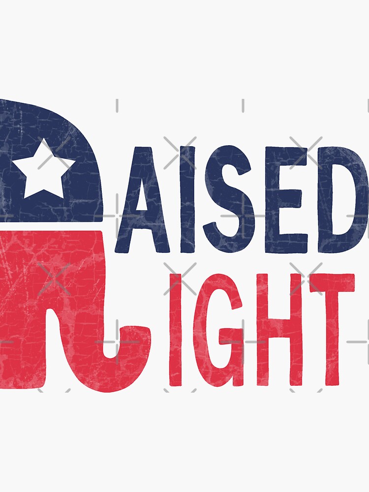 "Republican Elephant Raised Right" Sticker by ValentinaHramov Redbubble