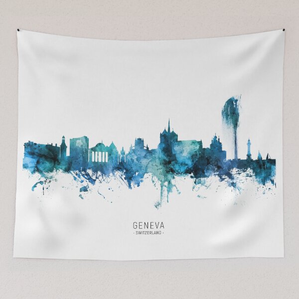 Item preview, Geneva Switzerland Skyline designed and sold by ArtPrints.