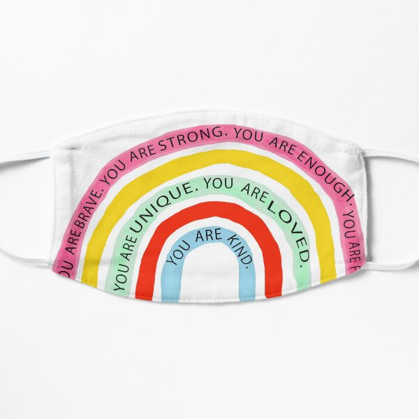 Rainbow affirmation 1 Flat Mask