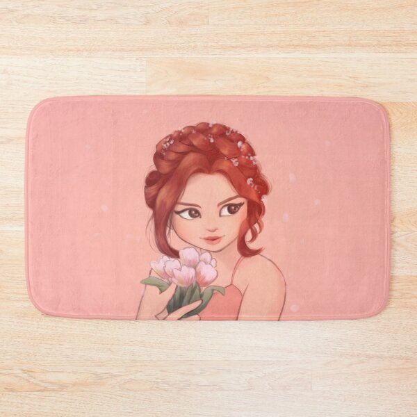 Item preview, Pink Floral Bridal Girl Illustration designed and sold by SwaDesign.
