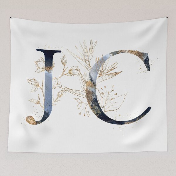 Item preview, Floral Initials JC, Monogram Gifts designed and sold by PinkLotusArt.