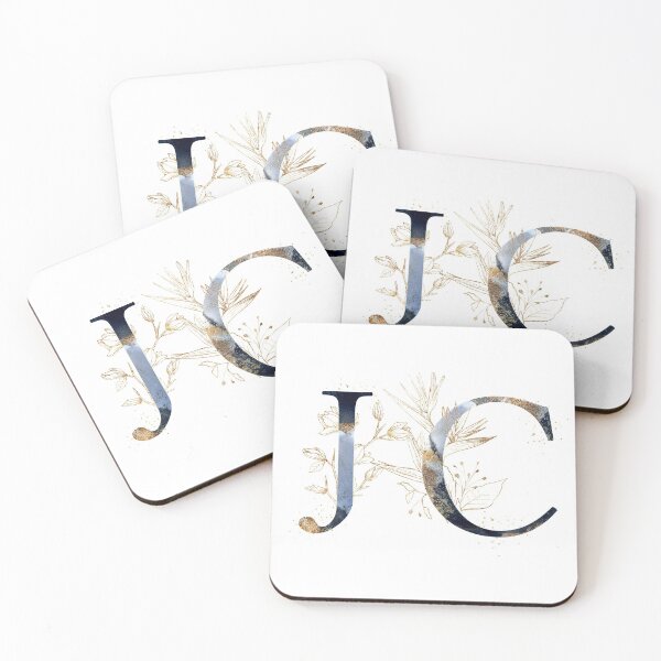Item preview, Floral Initials JC, Monogram Gifts designed and sold by PinkLotusArt.