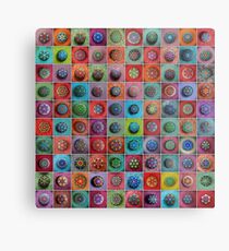 Jewel Drop Mandala Mosaic Metal Print