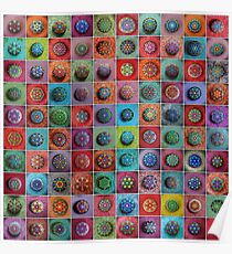 Jewel Drop Mandala Mosaic Poster