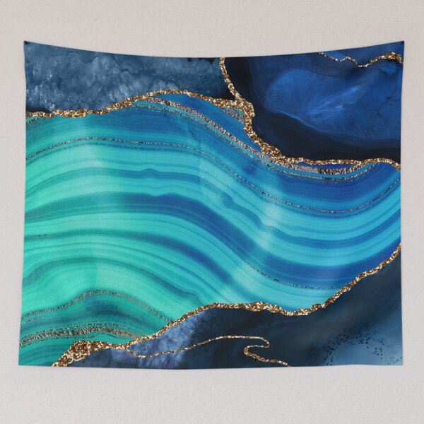 Item preview, Blue Ocean And Gold Mermaid Faux Marble designed and sold by MysticMarble.