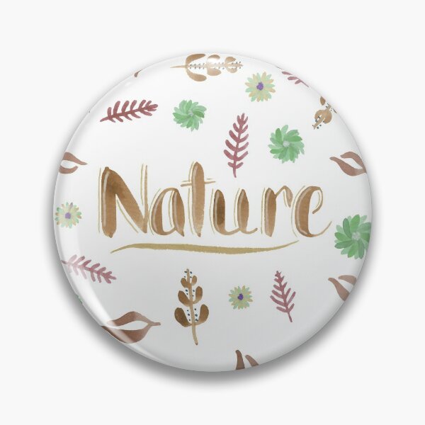Item preview, Brown Watercolor Brush Lettering - Nature with Leaves and Flowers on White designed and sold by Karen McFarland.