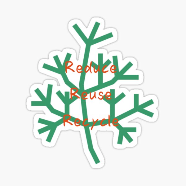 "reduce , reuse and recycle print merchandise" Sticker by SHALINI30