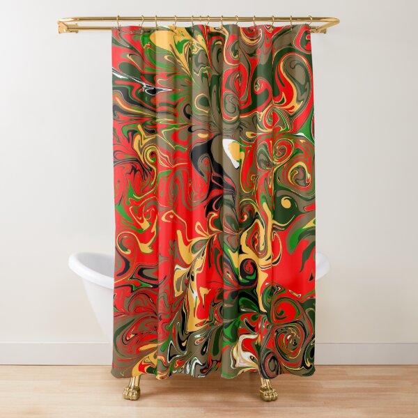 Colorful Marble Design Shower Curtain