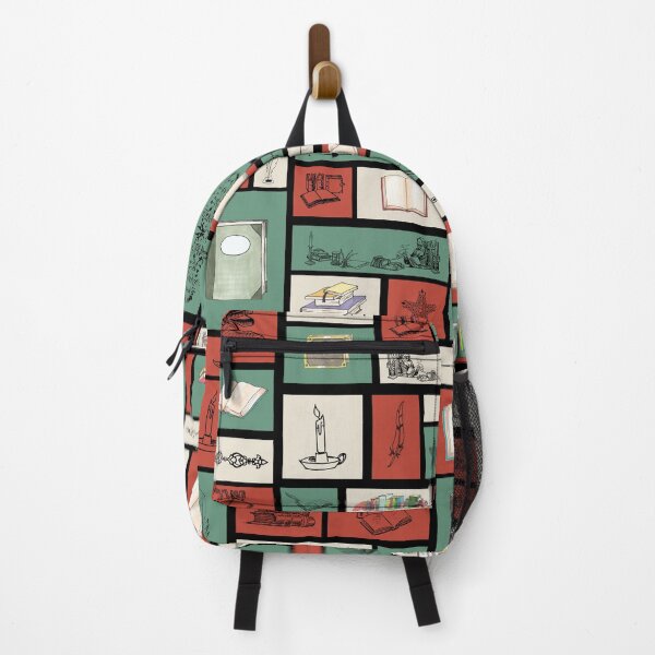 Item preview, Book lovers' retro pattern designed and sold by NerdySherds.