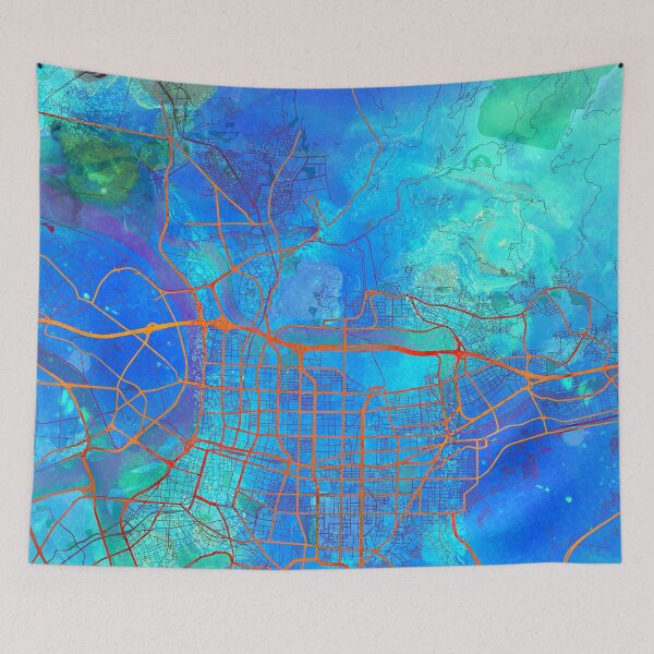 Item preview, Taipei Taiwan Street Map Blue Lagoon designed and sold by IvonDesign.