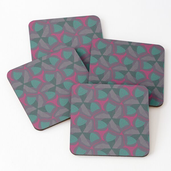 Aperçu de l'œuvre Pink Green Eolian Ethnic African Wax Mosaic Pattern créée et vendue par Neo-African-Wax.