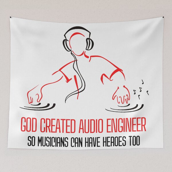 Item preview, God created Audio technician saying Dj Musician quote designed and sold by OneTimeEngineer.