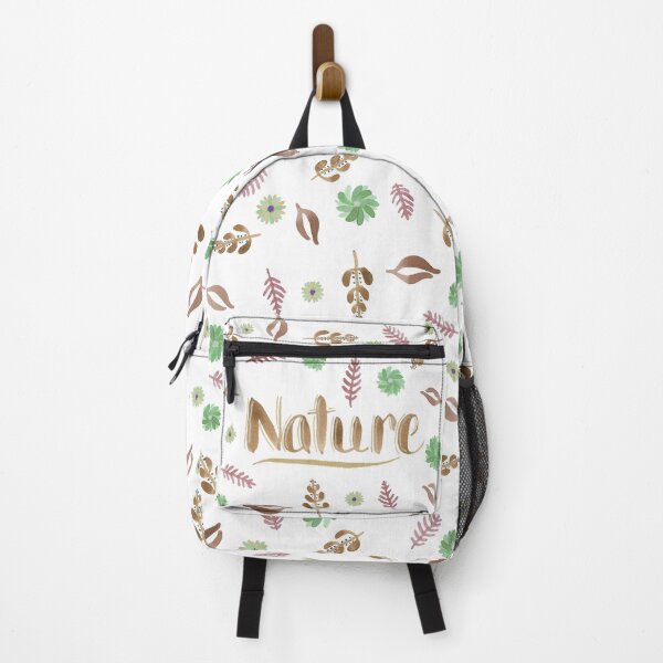 Item preview, Brown Watercolor Brush Lettering - Nature with Leaves and Flowers on White designed and sold by Karen McFarland.