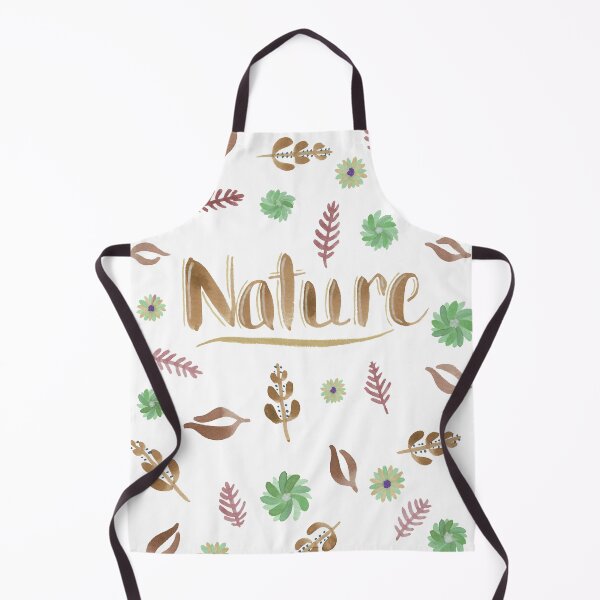 Item preview, Brown Watercolor Brush Lettering - Nature with Leaves and Flowers on White designed and sold by Karen McFarland.