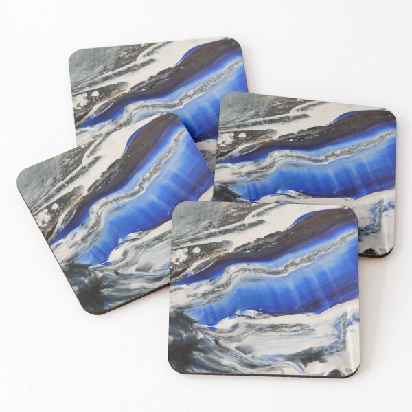 Item preview, Blue and white Fluid abstract- cool artwork-popular designed and sold by August-E.