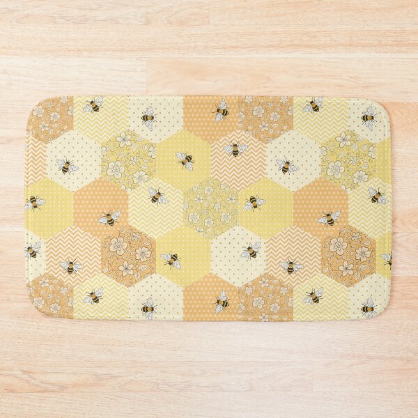 Item preview, Patchwork Bees pattern designed and sold by HazelFisher.
