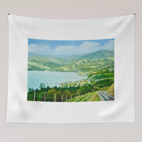 Item preview, Above Akaroa Harbour in New Zealand designed and sold by Dai Wynn Fine Art.
