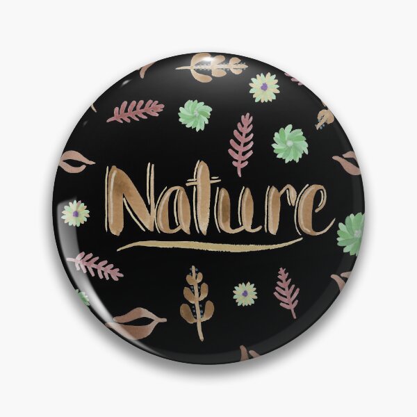 Item preview, Brown Watercolor Brush Lettering - Nature with Leaves and Flowers on Black designed and sold by Karen McFarland.