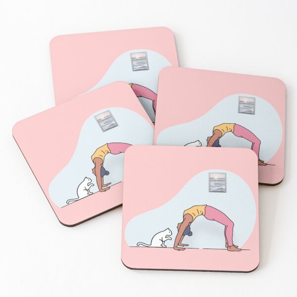 Item preview, YOGA WITH CAT wheel pose designed and sold by Trio's Stuff.
