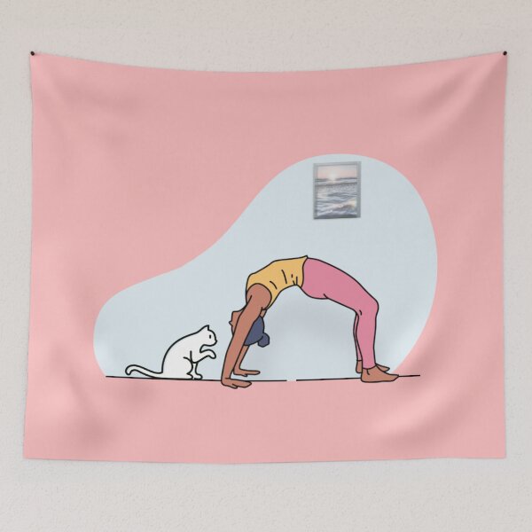 Item preview, YOGA WITH CAT wheel pose designed and sold by Trio's Stuff.