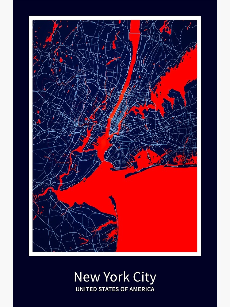 "New York City Map Print, New York City Map Poster, New York City Map