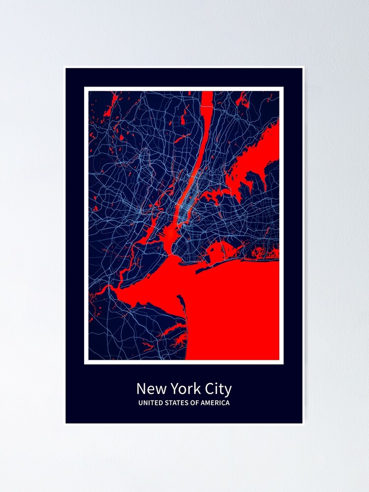 New York City Map Print New York City Map Poster New York City Map Wall Art New York City