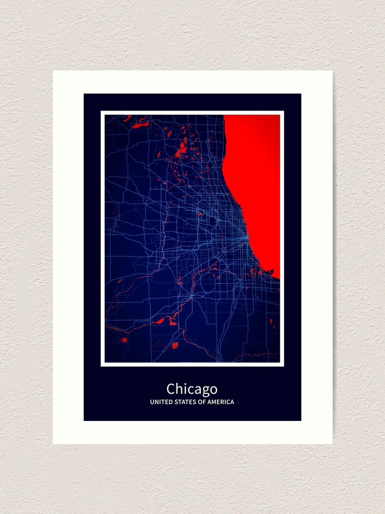 “Chicago City Map Print, Chicago City Map Poster, Chicago City Map Wall